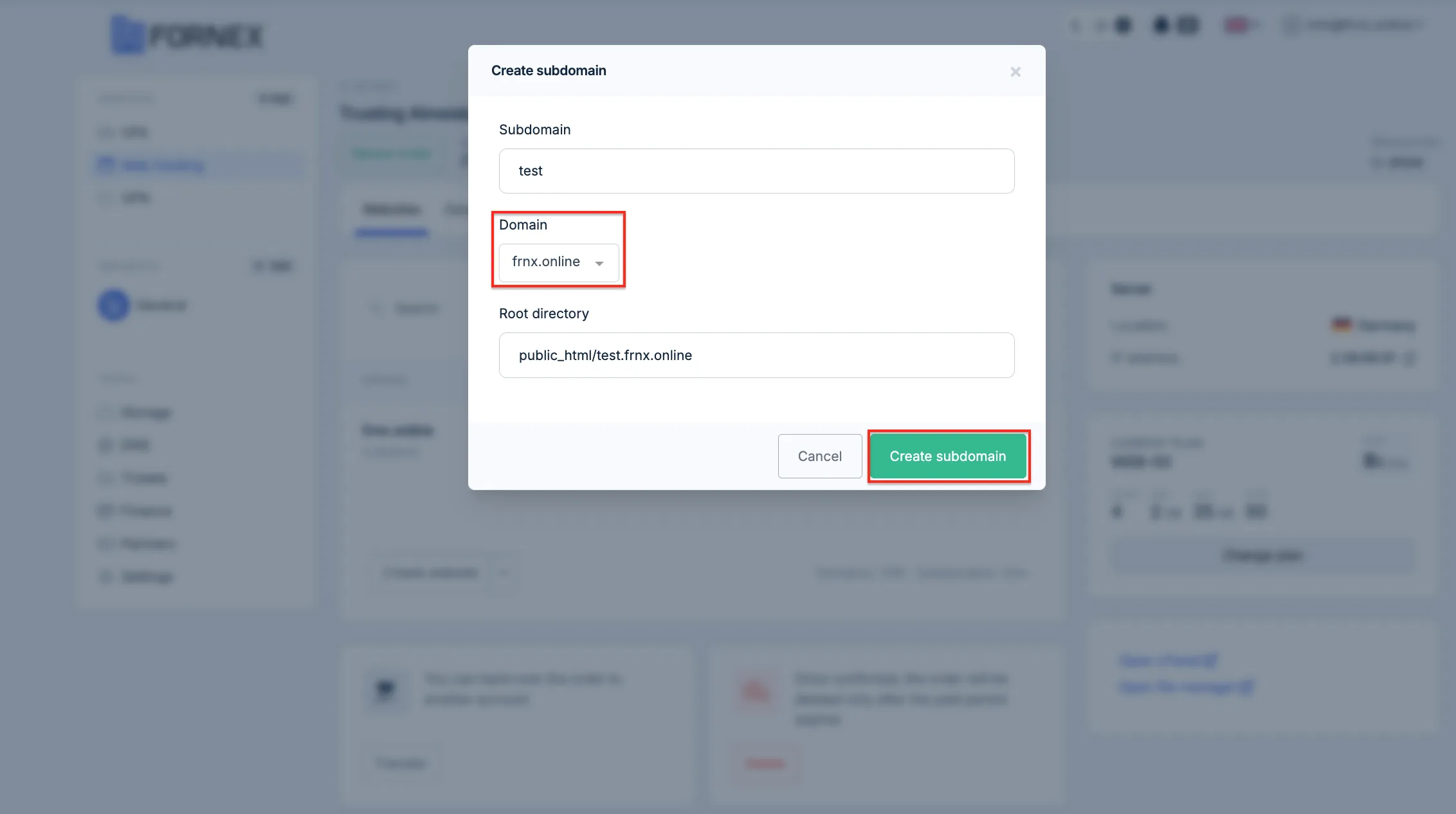 List of domains and subdomains