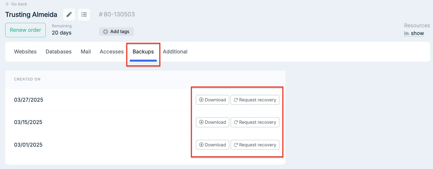 Backup management